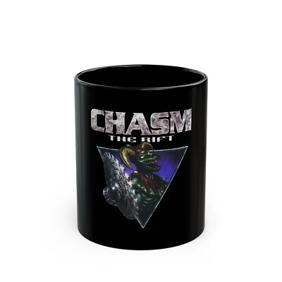Chasm The Rift PC Game 90s Cover Art Black Coffee & Tea Mug (11oz, 15oz)