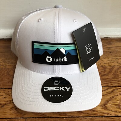 Rubrik Software Snapback Trucker Hat White One Size Mesh Back Decky