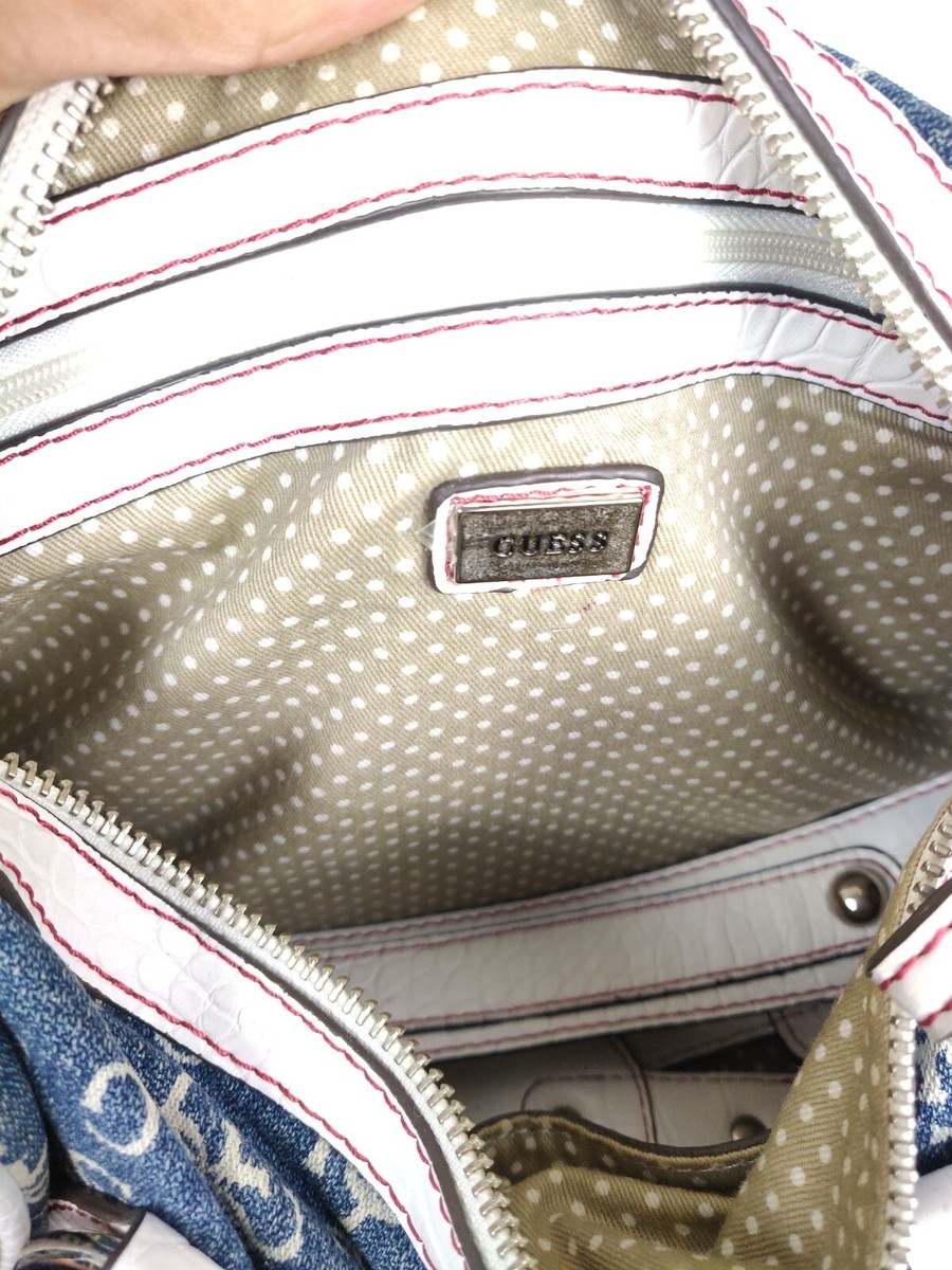 Vintage Guess Handbag Y2K.Blue & White, Monogram design
