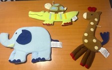 Vintage baby nursery decor, Elephant, Giraffee, Turtle And Alligator