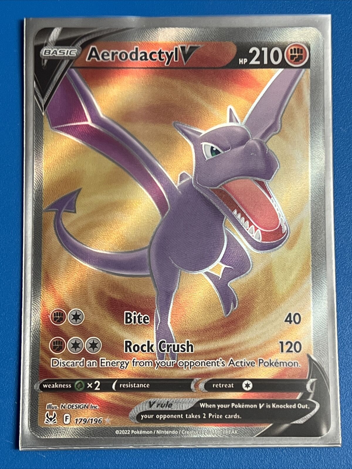 How much would this misprint on a Aerodactyl V alt art 180/196 be worth? :  r/PokemonMisprints