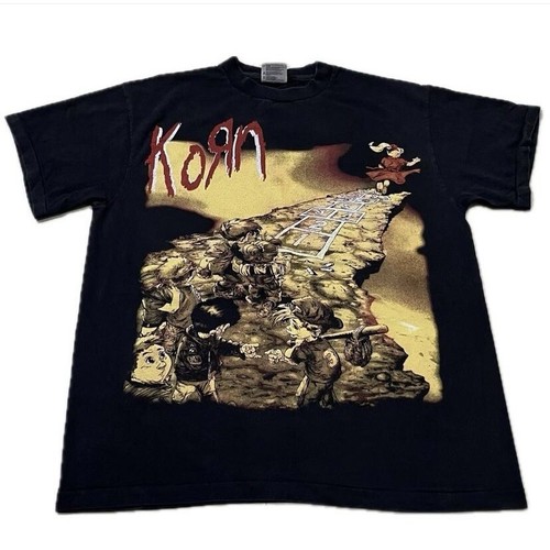 T-shirt Vintage Korn - Époque Follow The Leader (1998) - Taille XL - Noir - Neuf Sans étiquettes