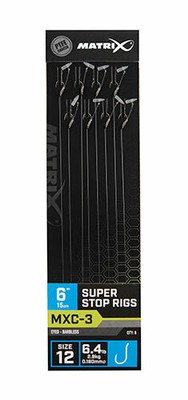 MATRIX MXC-3 Size 16 Barbless / 0.145mm / 6'' (15cm) / Super Stop - 8pcs