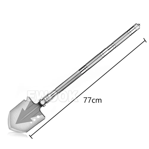 Camping Shovel Folding Outdoor Survival Tools Multifunction Hiking Military - Picture 12 of 15