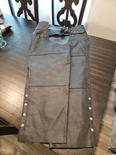 Alpha Cycle Gear Black Genuine Leather Riding Chaps Size 40