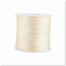 100M x 0.8mm Beige Nylon Beading String Cord - High-Quality Rattail Macrame Thre