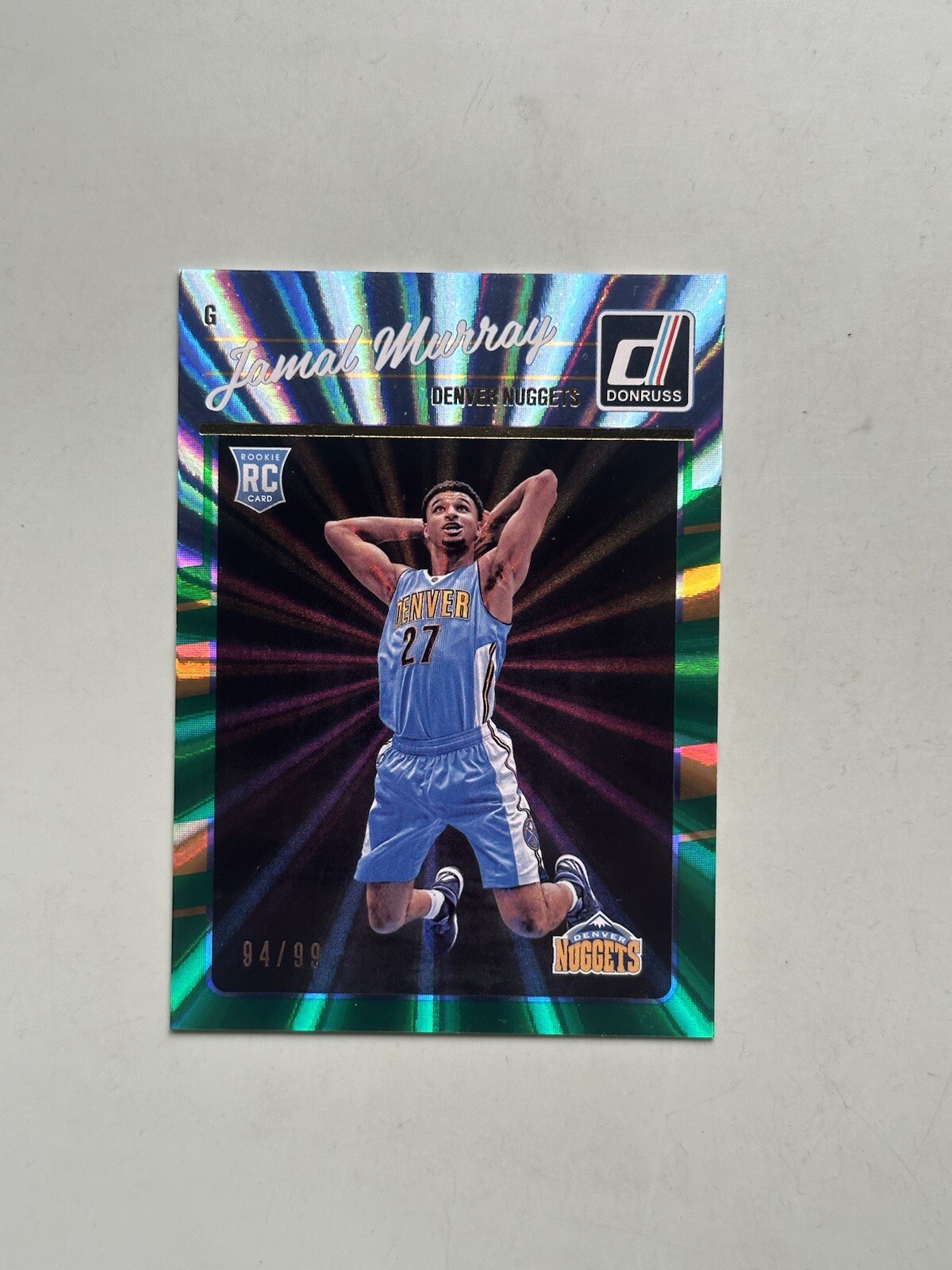 2016 Donruss Green Laser Jamal Murray /99 Rookie RC Denver Nuggets