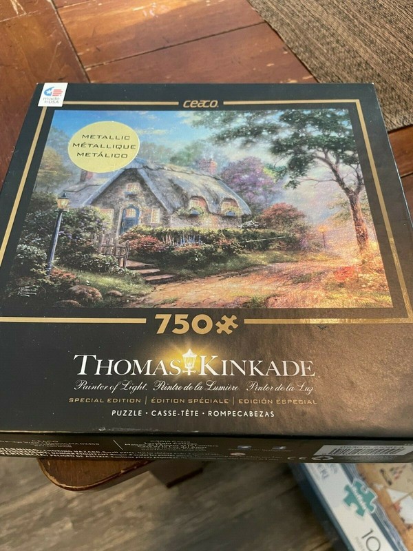 Ceaco Thomas Kinkade Metallic Special Edition Lovelight Cottage 750 Piece Puzzle