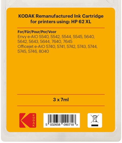 Kodak Replacement Ink Cartridge for HP 62XL Tricolor (55026) - Picture 2 of 3