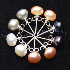 Wholesale Natural Genuine Akoya Freshwater Pearl Silver Stud Earrings AAA