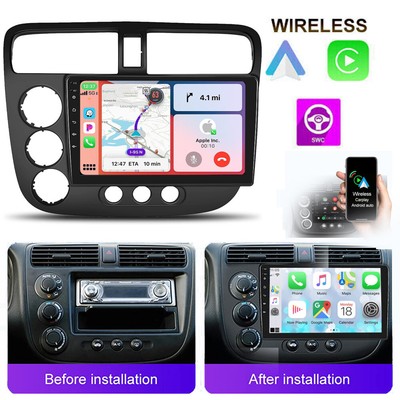 Car Apple CarPlay Android Stereo Radio For Honda Civic 2001 2002 2003 2004 2005