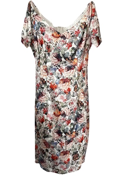 Zara Basic Short Sleeved Floral Summer Dress Sz M New Off Shoulder Cottage Core