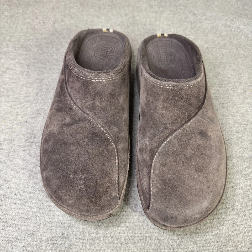 Zueco FitFlop Gogh Pro marrón superligero gamuza sin cordones mula cómodo caminar talla 7 Foto 3 de 4