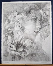 RENZO VESPIGNANI. VOLTO DI FANCIULLA. Litografia in formato 22,5 x 28,3 cm