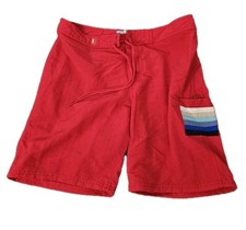 Roxy Boardshorts Women  s Juniors 5 Red Striped Cargo Pocket 90s Nylon Hong Kong