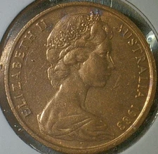 WORLD COIN SALE-1983  AUSTRALIA 1 CENT--BRONZE COMP. COIN-KM# 62