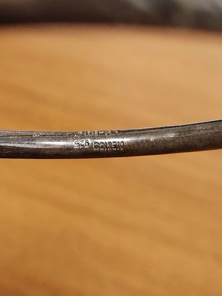 Lot Of 3 Vintage 925 Sterling Silver Vintage Mexico Bangle Bracelets - Image 2 of 4