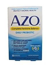 Azo Complete Feminine Balance Daily Probiotic 30 Once Daily Caps Exp 03/2026