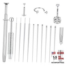 12pcs piercing tools 14/16/18/20G 20G lip ring 16G nose ring 14G belly ring