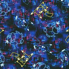 Robert Kaufman - Pokemon Neon Lights - AOPD 23124-69 Midnight - per half yard