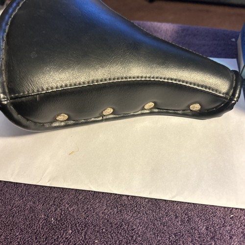 Vintage Viscount Dual Spring Rivet Bike Black Bicycle Seat Pre-Owned - Picture 4 of 8