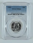1964 Washington Quarter MS64 PCGS Blue Label *5174