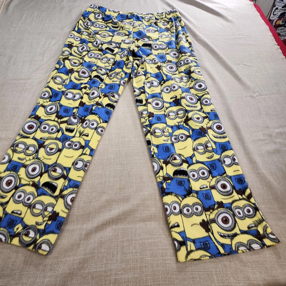 Pantalones de pijama Despicable Me Minions para mujer XL amarillo azul polar ropa para dormir acogedores Foto 3 de 4