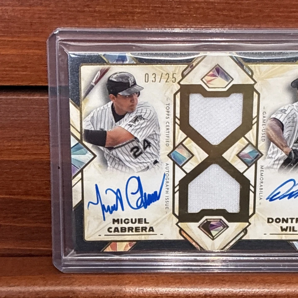 2025 Topps Diamond Icons Miguel Cabrera Dontrelle Willis Auto Relic 3/25 Marlins - Image 2 of 4