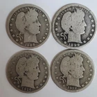 Lot Of 4 SILVER Barber Quarters (Exact Coins Shown) #00-17