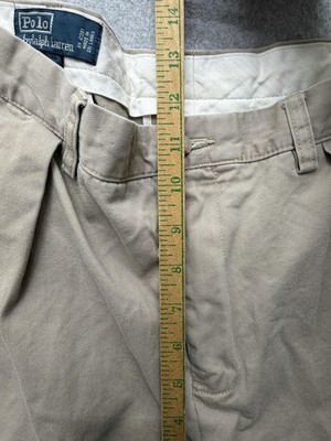 Polo Ralph Lauren Pants Mens 36x32 Beige Ethan Chino Pleated