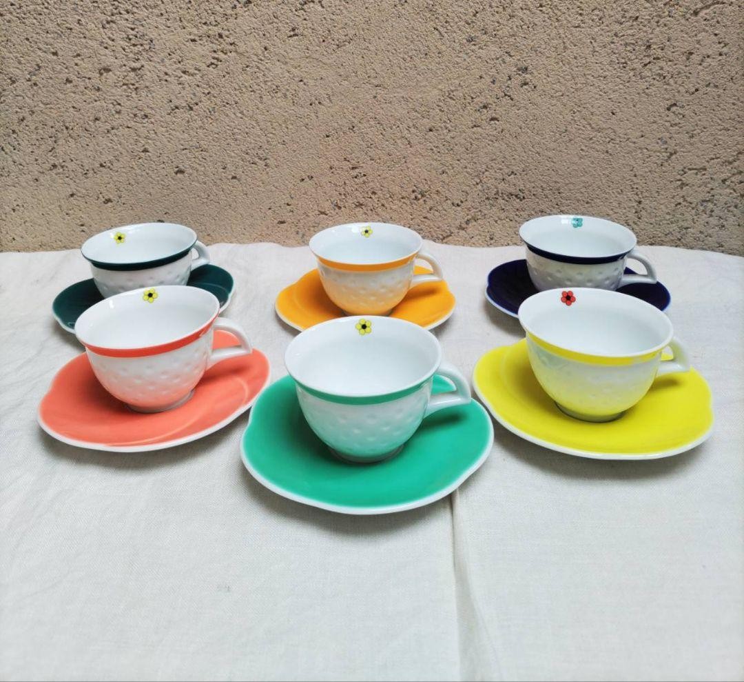 Richard Ginori Margherita Demitasse Cup & Saucer Set of 6 Flower Good condition