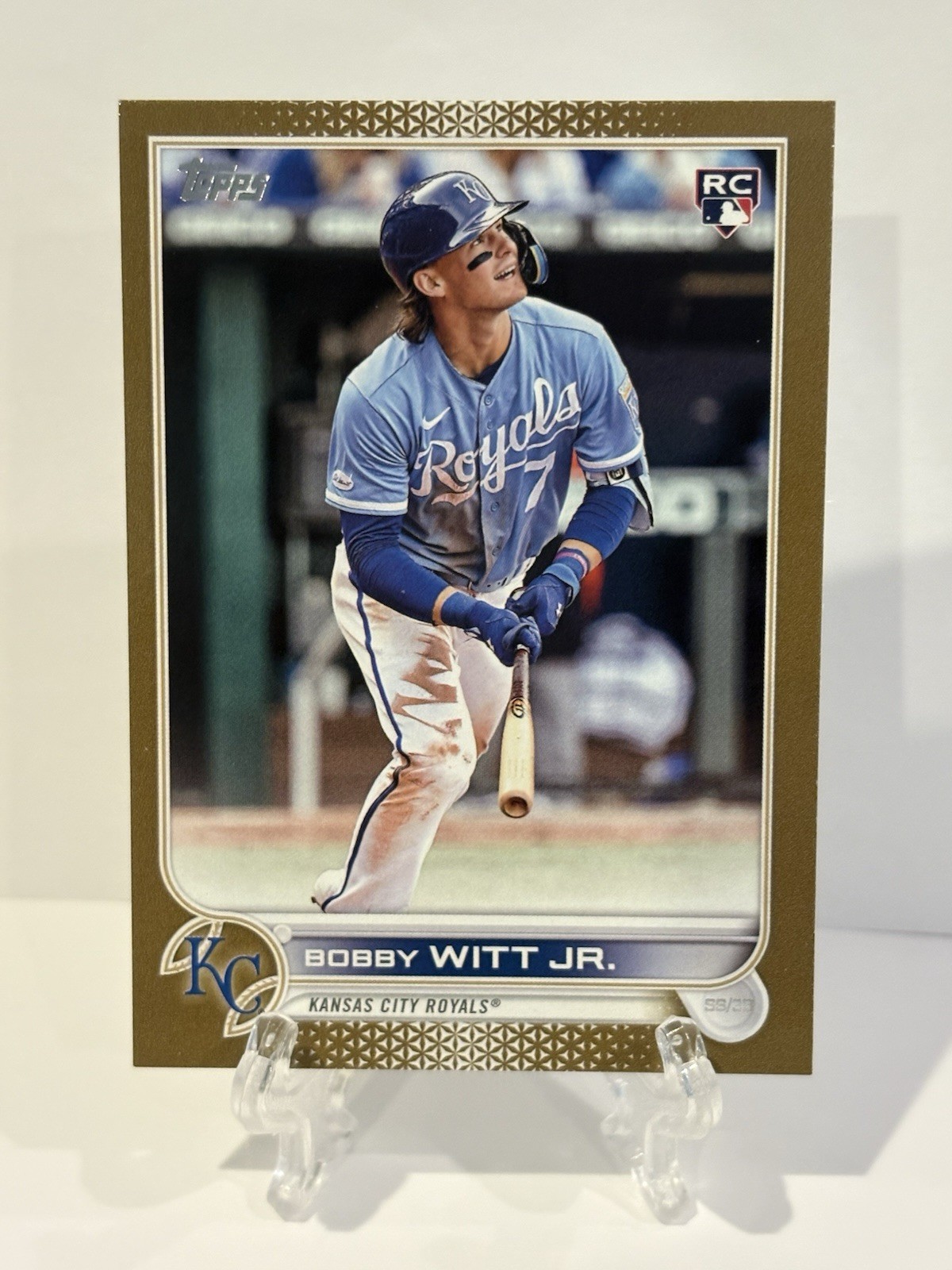 2022 TOPPS UPDATE #US100 BOBBY WITT JR. GOLD ROOKIE CARD /2022