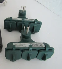 Lot of 2  Outlet Wall Plug Adapter , Covers Indoor Outdoor - Grounded Triple Tap