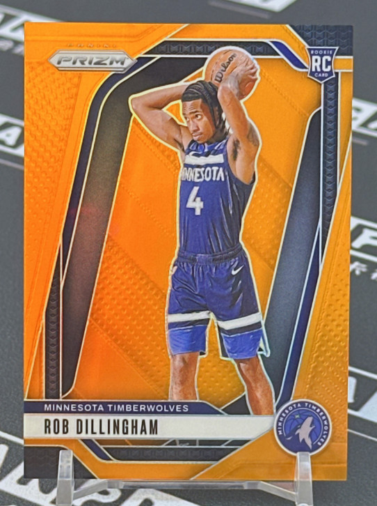 Rob Dillingham 2024-25 Panini Prizm 36/49 Base Orange RC Timberwolves #250