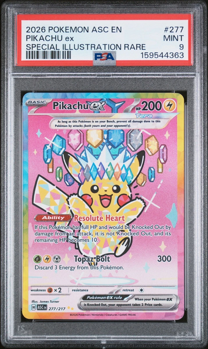 Pikachu Pokémon TCG Grade 9 Rare Individual Collectible Card Game