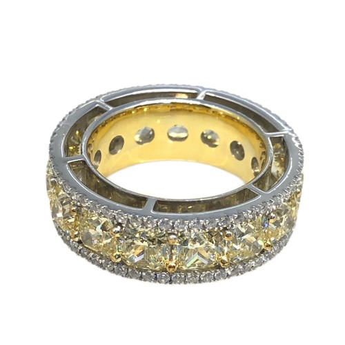 Cushion Simulated Sapphire Diamond Eternity Ring 925 Silver 14k Gold Finish Gift - Picture 9 of 18