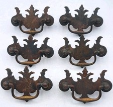 Antique Drawer Pulls Vintage Handles Metal Brass Hardware Lot of 6