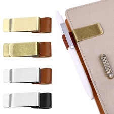 PU Leather Retro Notebook Pen Loop Holder, 4Pcs With Clips for Journal, Plann...