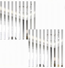 20Pcs Sliver Mirror Wall Stickers Striped Design Art Tile Decal DIY Self Adhe...