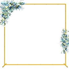 Square Backdrop Stand Gold Metal Wedding Arch Stand 6.6FT x 6.6FT