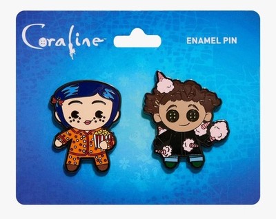 Coraline W Popcorn & Other World Wybie W Button Eyes Exclusive Coraline Pin Set