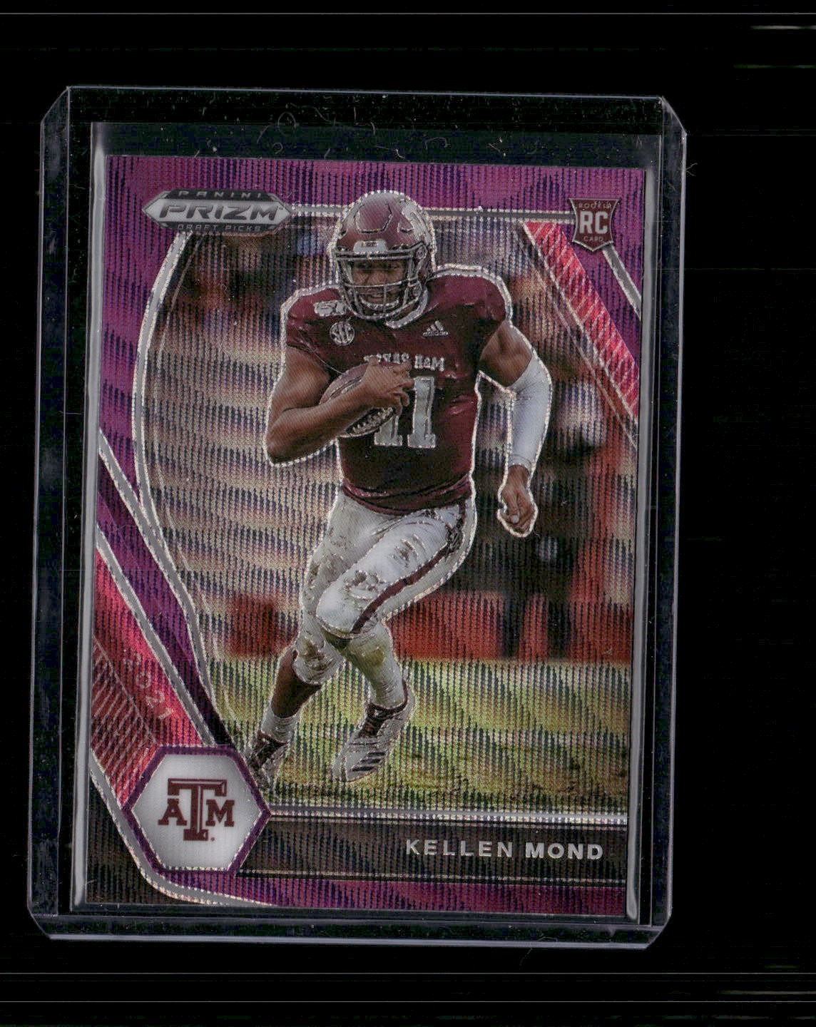 2021 Panini Prizm Draft Picks Purple Wave #132 Kellen Mond Texas A&M Aggies