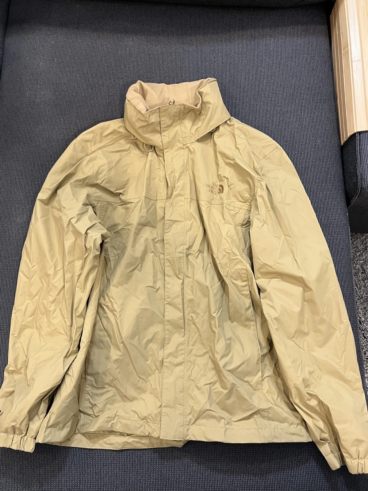 The North Face Waterproof Dryvent Rain Beige Hooded Full Zip Jacket XL