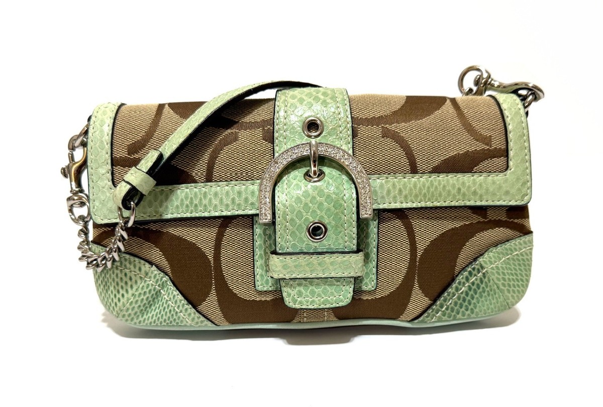 MINT Coach Y2K Exotic Snakeskin Evening Party Clutch Buckle Bling
