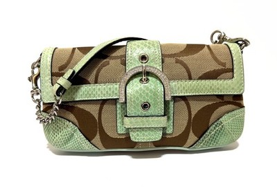 MINT Coach Y2K Exotic Snakeskin Evening Party Clutch Buckle Bling