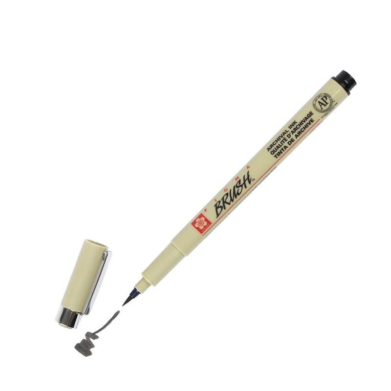 XSDK-BR-49 Sakura Pigma Brush Marker Pen, Black Ink, Pack of