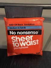 Vintage No Nonsense Sheer To Waist Pantyhose Off Black M40 Med To Tall B