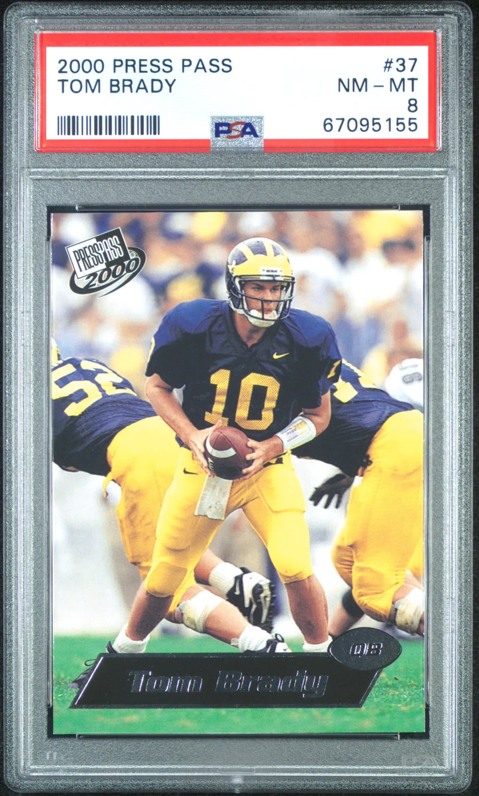 2000 Press Pass Tom Brady #37 PSA 8