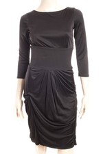 ALESSANDRO DELL'ACQUA Black Draped Cut Out Bandage Waist Dress Size 40 / 4