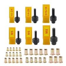 HIFESON Hand Rivet Nut Tool, Rivnut Tool - Metric & SAE with 30pcs Steel Rive...